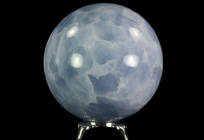 Polished Blue Calcite Sphere - Madagascar #74436